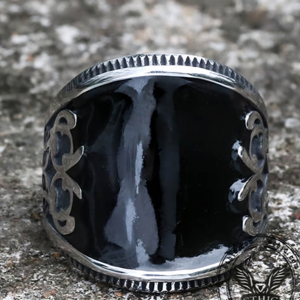 Its an black epoxy stainless steel ring